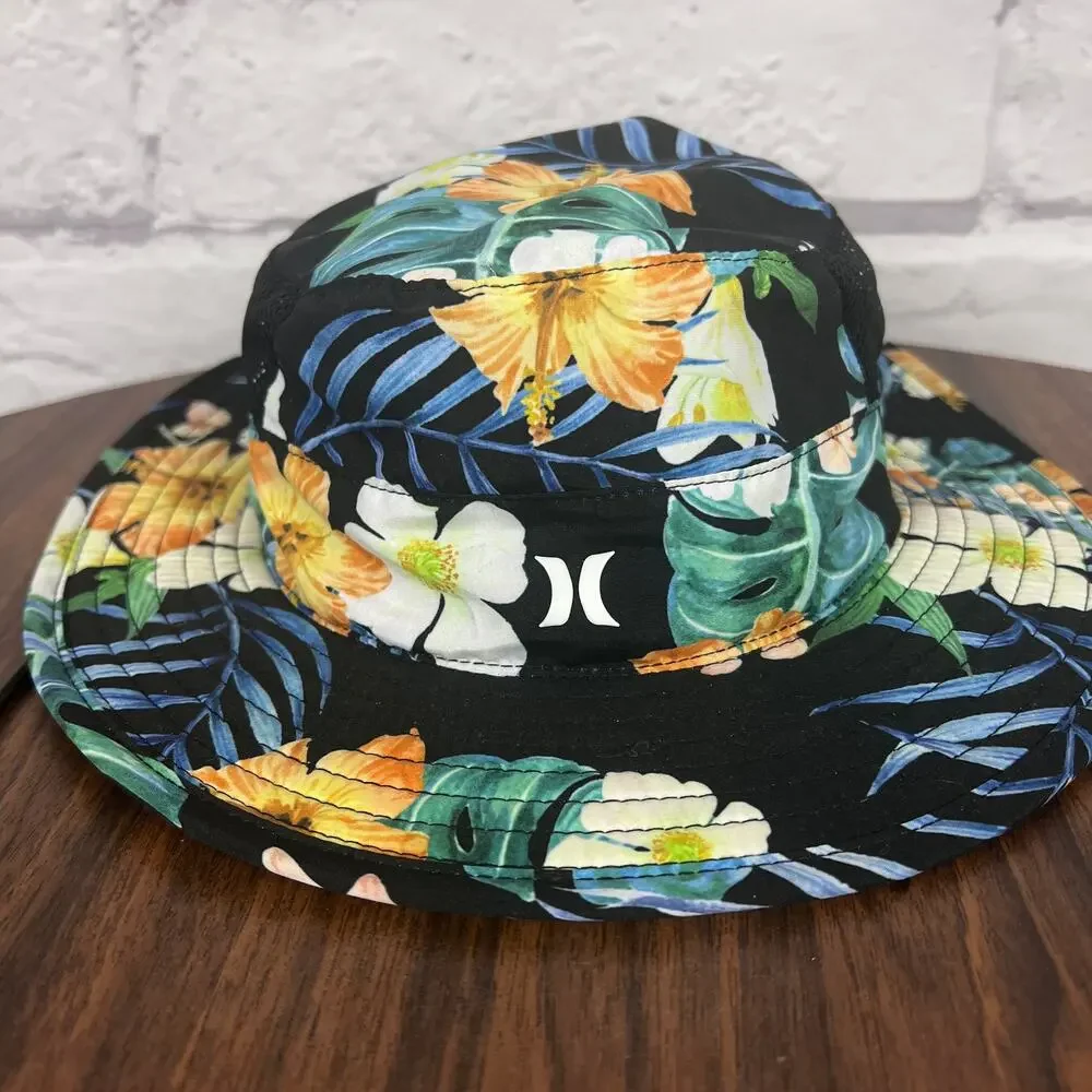 Hurley Mens S/M Tropical Coastal Vacation Beachy‎ Mesh Boonie Safari Bucket Hat